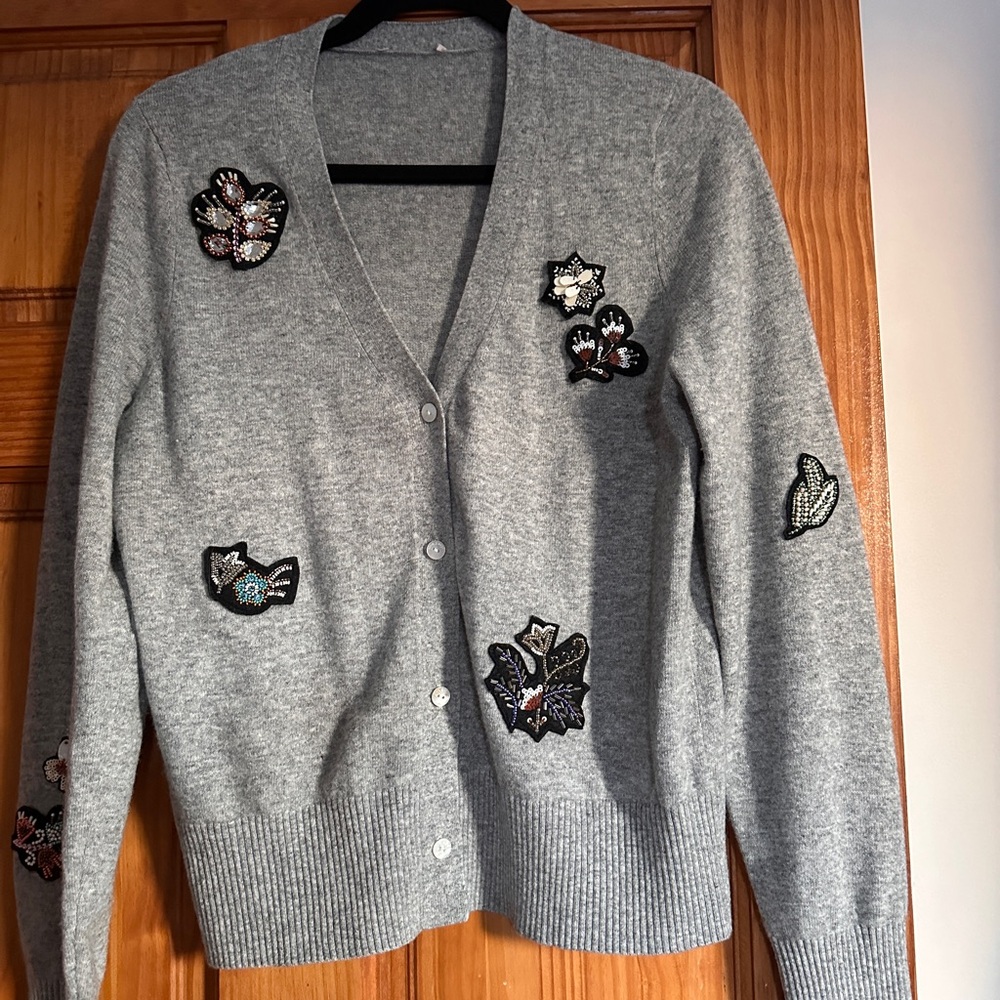 Cinq à Sept Rasa Embellished Cropped Cardigan